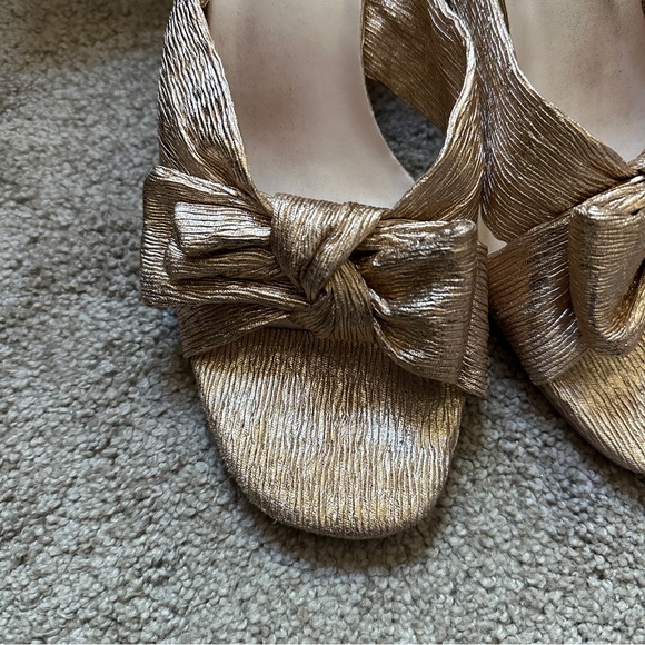 DB Studio Pleated Metallic Bow Mules Rose Gold David’s Bridal Style Verona 38 - Picture 5 of 16